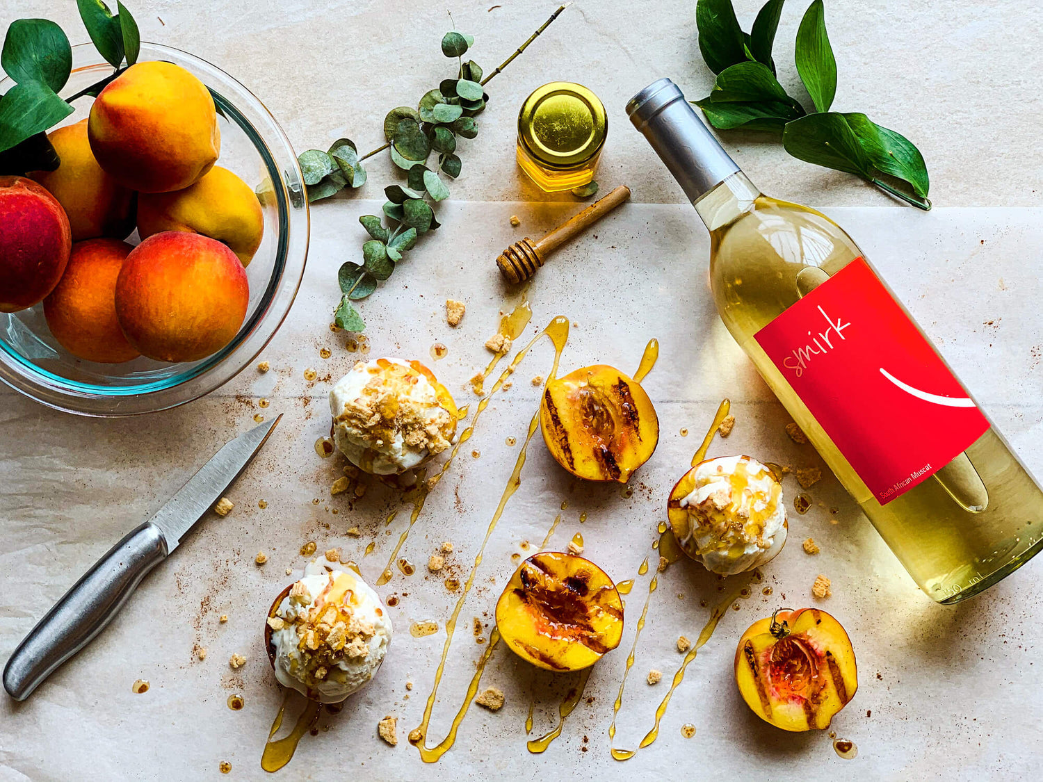 Smirk Muscat wine with honey and peaches