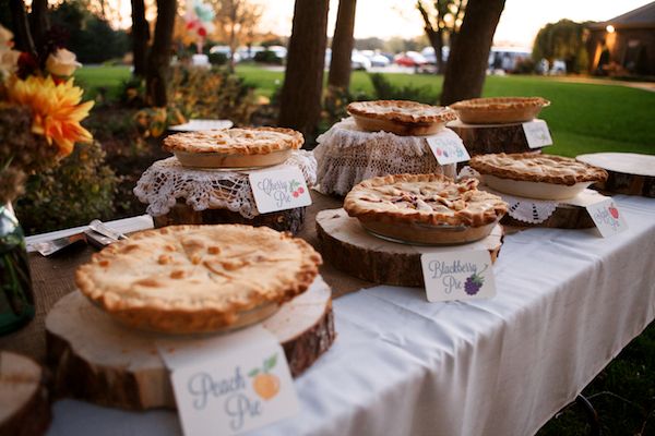 assortment of home-made pies