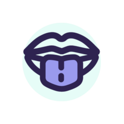 graphic of mouth indicating a taste section